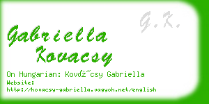 gabriella kovacsy business card